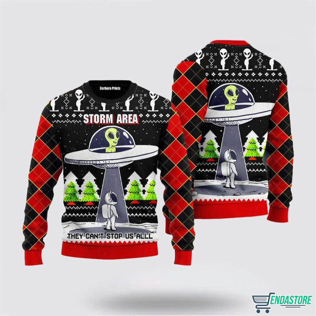 Alien Stop Area For Men & Women 3D Ugly Christmas Sweater - Holiday Gift product image