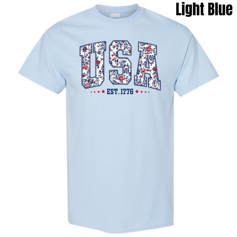 All American Floral USA Gildan Short Sleeve 'NLB' - Adult & Kids T-Shirts, Sweatshirts & Hoodies apparel design preview 1