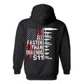 All Faster Than Dialing 911 Bold Bullet American Flag - Adult & Kids T-Shirts, Sweatshirts & Hoodies apparel design preview 1