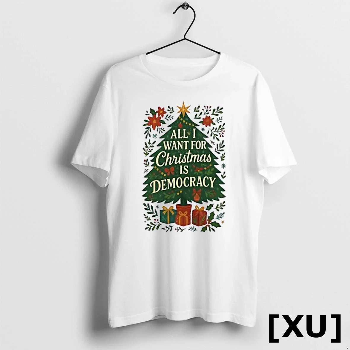 All I Want For Christmas Is Democracy Tree Sweater - Adult & Kids T-Shirts, Sweatshirts & Hoodies apparel design preview 1