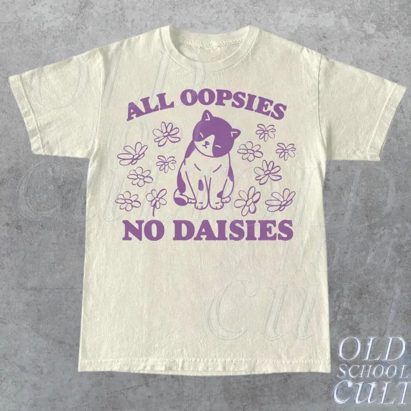 All Oopsies No Daisies Retro Vintage Kitten Nostalgia - Adult & Kids T-Shirts, Sweatshirts & Hoodies apparel design preview 1