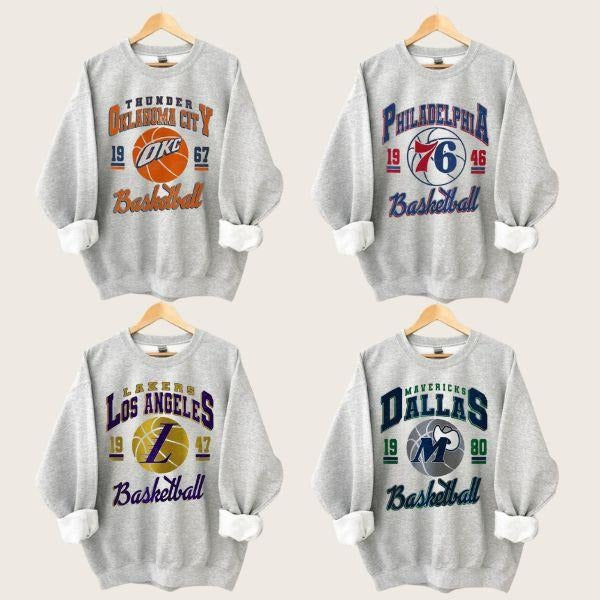 All Team Basketball Vintage 90s Retro Fans - Adult & Kids T-Shirts, Sweatshirts & Hoodies apparel design preview 1