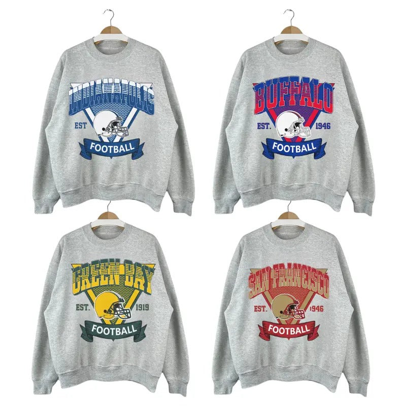 All Team Football Vintage Sunday - Adult & Kids T-Shirts, Sweatshirts & Hoodies apparel design preview 1