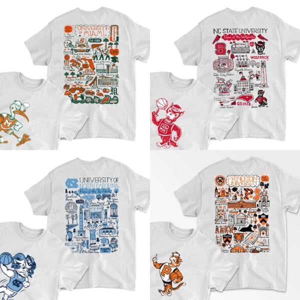 All Team NCAA Basketball Retro College 2 Sided Game - Adult & Kids T-Shirts, Sweatshirts & Hoodies apparel design preview 1