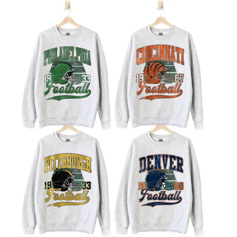 All TeamS Football Retro Vintage Team Ash Grey - Adult & Kids T-Shirts, Sweatshirts & Hoodies apparel design preview 1