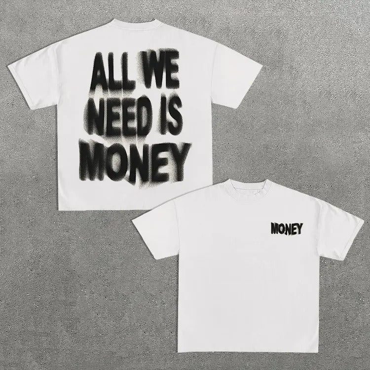 All We Need Is Money Print Cotton - Adult & Kids T-Shirts, Sweatshirts & Hoodies apparel design preview 1