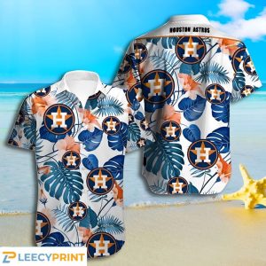 Aloha Houston Astros Tropical Leaves And Flowers - Adult & Kids T-Shirts, Sweatshirts & Hoodies apparel design preview 1