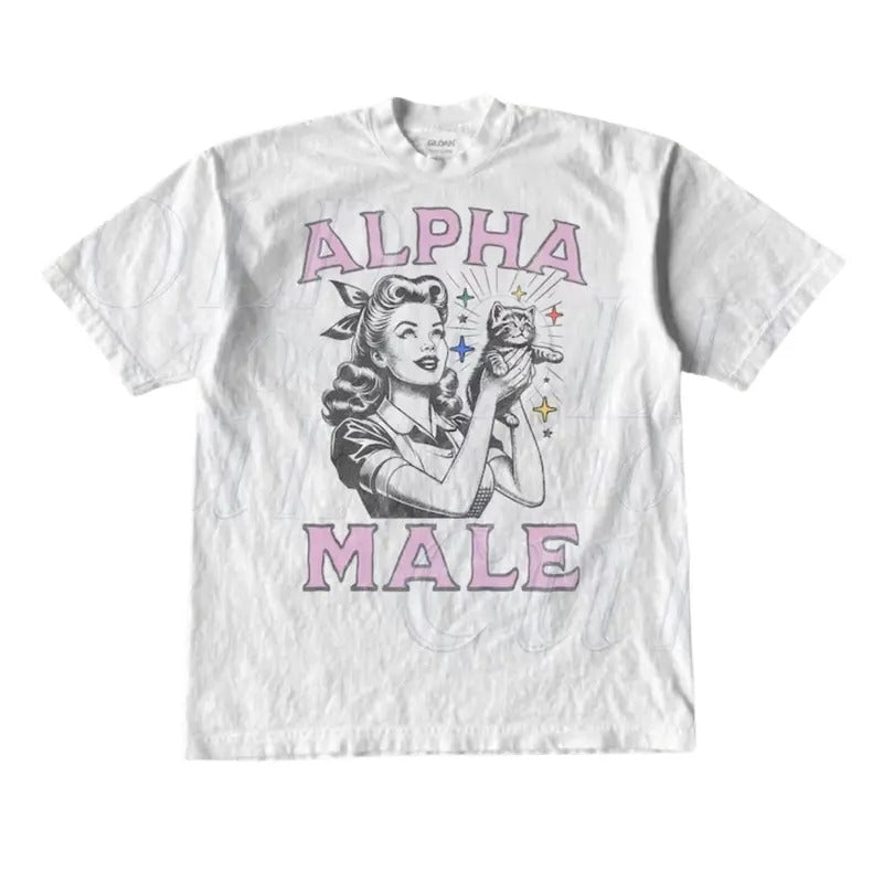 Alpha Male Kitten Retro Vintage 1940 Pop Holding - Adult & Kids T-Shirts, Sweatshirts & Hoodies apparel design preview 1