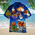 Amazing Pumpkin And Ghost Halloween Hawaiian - Adult & Kids T-Shirts, Sweatshirts & Hoodies apparel design preview 1