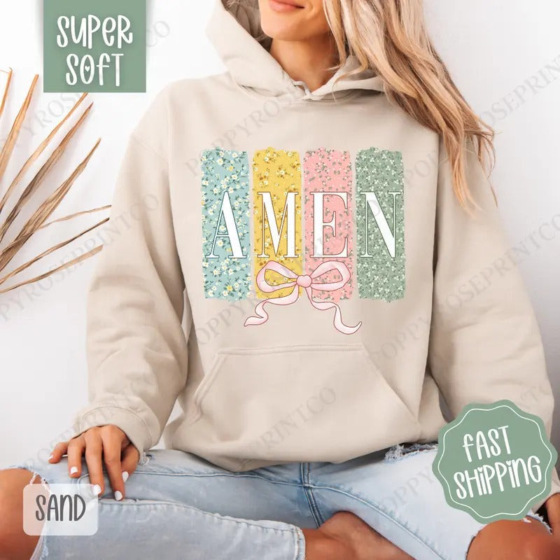 Amen 1 Easter Cute Religious Hooded - Adult & Kids T-Shirts, Sweatshirts & Hoodies apparel design preview 1