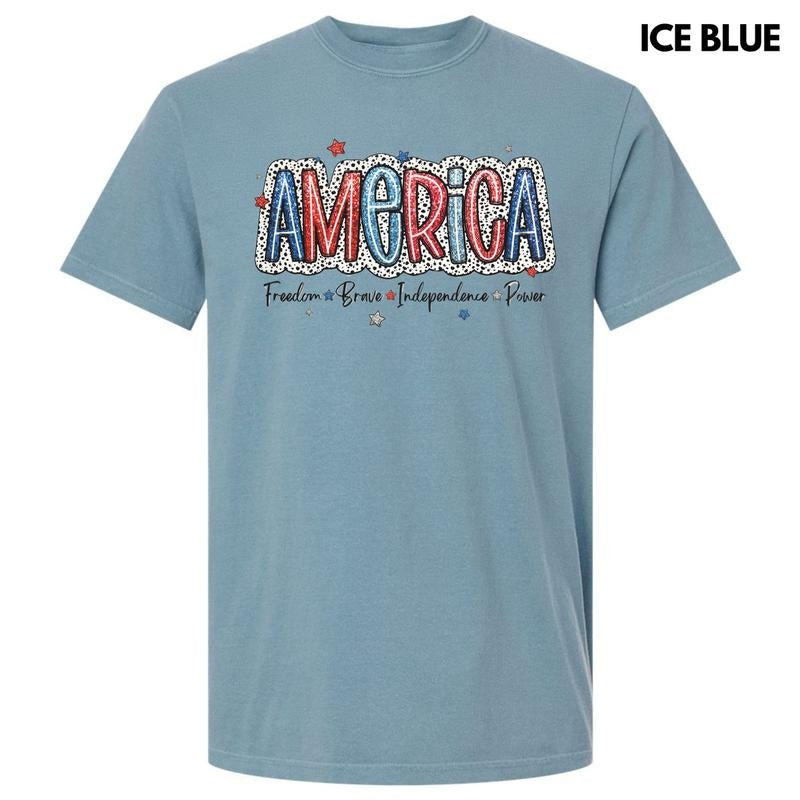 America Dalmatian Dots Comfort Colors - Adult & Kids T-Shirts, Sweatshirts & Hoodies apparel design preview 1