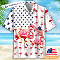 America Flag Flamingo Hawaiian - Adult & Kids T-Shirts, Sweatshirts & Hoodies apparel design preview 1