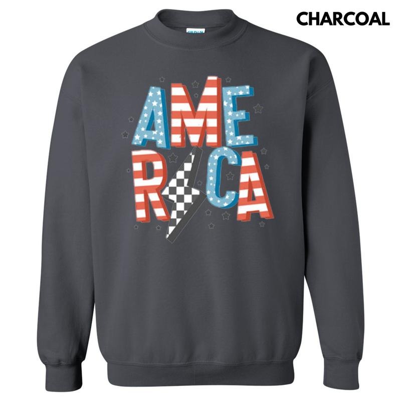 America Lightning Bolt - Adult & Kids T-Shirts, Sweatshirts & Hoodies apparel design preview 1