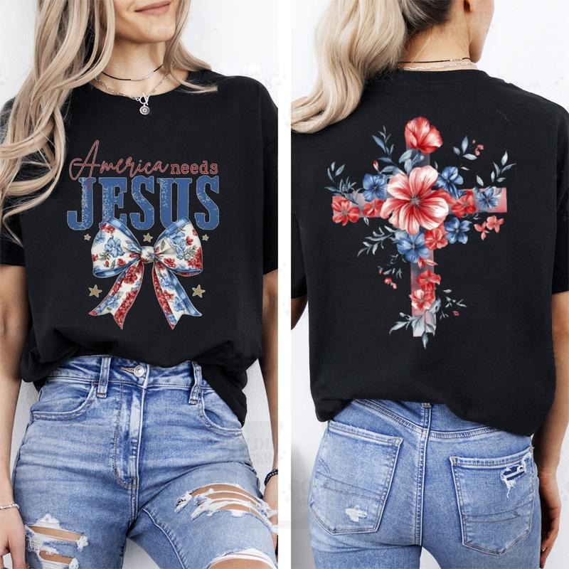 America Needs Jesus Independence Day Pure Cotton - Adult & Kids T-Shirts, Sweatshirts & Hoodies apparel design preview 1