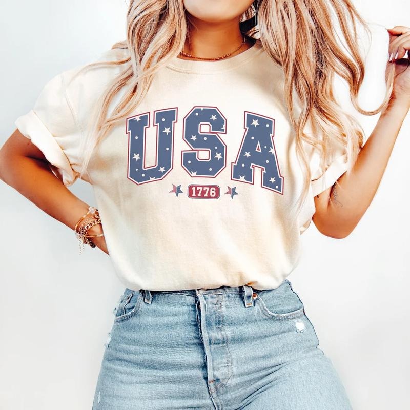 America Fourth July 4th Patriotic Est Red White Blue - Adult & Kids T-Shirts, Sweatshirts & Hoodies apparel design preview 1