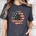 America Sunflower USA Flag Flower American 4th July - Adult & Kids T-Shirts, Sweatshirts & Hoodies apparel design preview 1