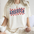 America Retro Patriotic USA Checkered Vintage Crew - Adult & Kids T-Shirts, Sweatshirts & Hoodies apparel design preview 1