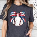 American Flag Baseball Coquette Patriotic Game Day - Adult & Kids T-Shirts, Sweatshirts & Hoodies apparel design preview 1