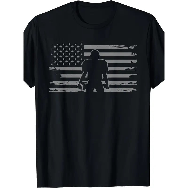 American Football Player Silhouette Print Crew Neck - Adult & Kids T-Shirts, Sweatshirts & Hoodies apparel design preview 1