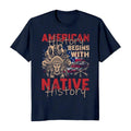 American History Begins Native Casual - Adult & Kids T-Shirts, Sweatshirts & Hoodies apparel design preview 1