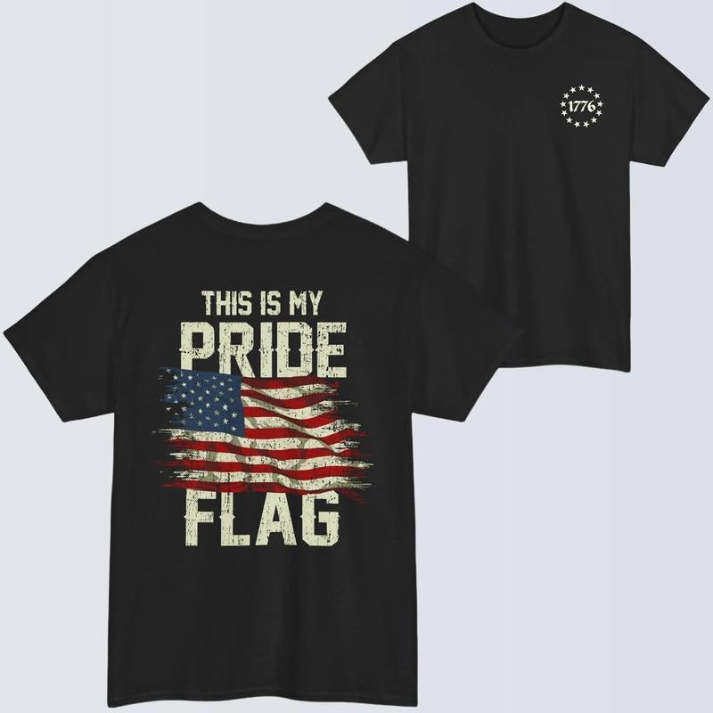 American Pride Flag Bold 'This Is My 4th July True - Adult & Kids T-Shirts, Sweatshirts & Hoodies apparel design preview 1
