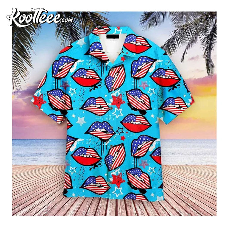 American Sexy Lips Holiday Beach Vacation Hawaiian - Adult & Kids T-Shirts, Sweatshirts & Hoodies apparel design preview 1
