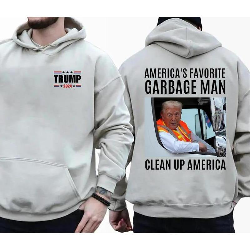 American Favorite Garbage Man Clean Up Trump 2024 - Adult & Kids T-Shirts, Sweatshirts & Hoodies apparel design preview 1