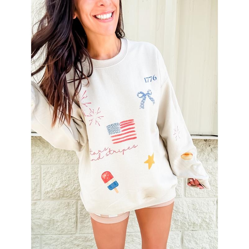 Americana Sticker Trend Top - Adult & Kids T-Shirts, Sweatshirts & Hoodies apparel design preview 1
