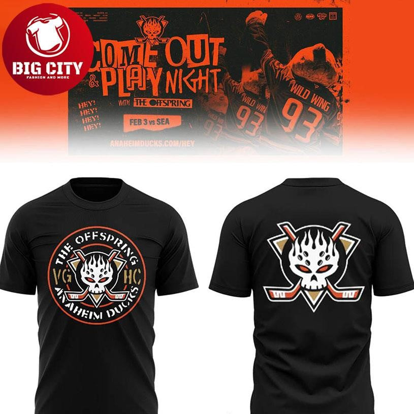 Anaheim Ducks The Offpring 2026 Come Out Play Night - Adult & Kids T-Shirts, Sweatshirts & Hoodies apparel design preview 1