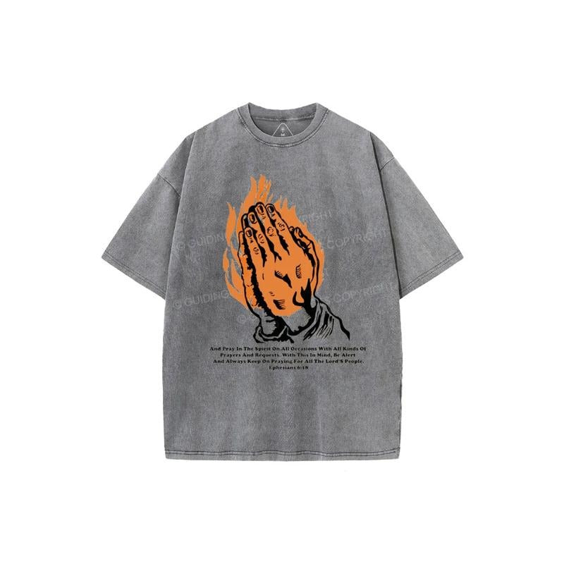 Pray Spirit Occasions Christia Washed Pure Cotton - Adult & Kids T-Shirts, Sweatshirts & Hoodies apparel design preview 1
