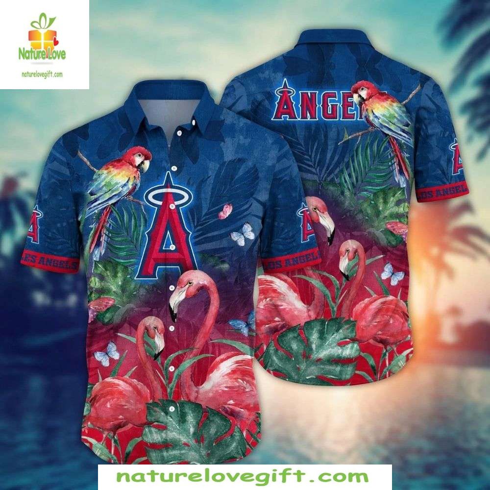 MLB Hawaiian Angels Parrot Paradise Tropical Baseball - Adult & Kids T-Shirts, Sweatshirts & Hoodies apparel design preview 1