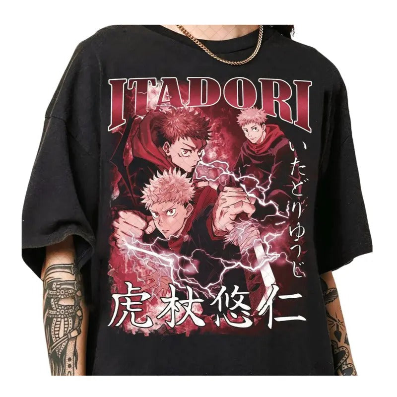 Anime Itadori Yuji Vintage Lover Shirtstyle{N002}2 - Adult & Kids T-Shirts, Sweatshirts & Hoodies apparel design preview 1