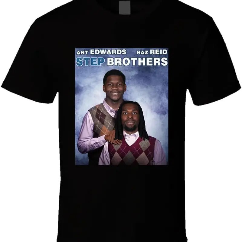 Ant Edwards Naz Reid Step Brothers Parody Basketball - Adult & Kids T-Shirts, Sweatshirts & Hoodies apparel design preview 1