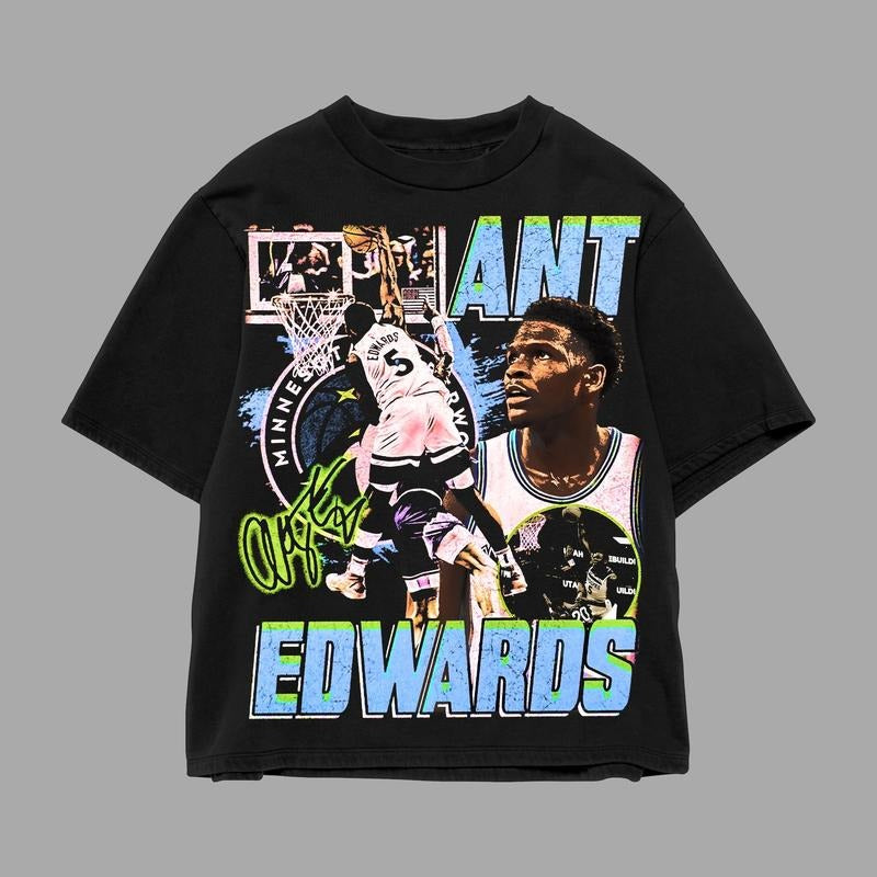 Ant.Hony Edw.Ards Timberwolves Basketball 100% Cotton - Adult & Kids T-Shirts, Sweatshirts & Hoodies apparel design preview 1