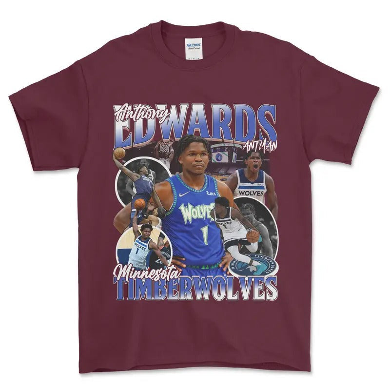 Anthony Edwards Ant Man Vintage Sports - Adult & Kids T-Shirts, Sweatshirts & Hoodies apparel design preview 1