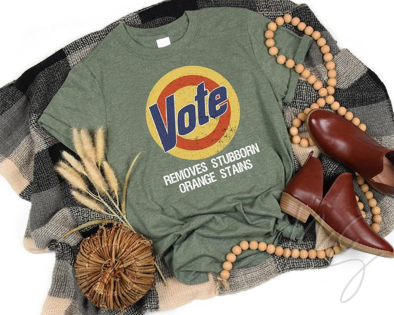 Anti Trump Vote Removes Joe Biden President Stubborn - Adult & Kids T-Shirts, Sweatshirts & Hoodies apparel design preview 1