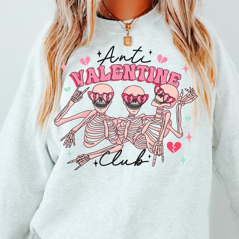 Anti Valentines Club Fit Casual Valentine Cotton - Adult & Kids T-Shirts, Sweatshirts & Hoodies apparel design preview 1
