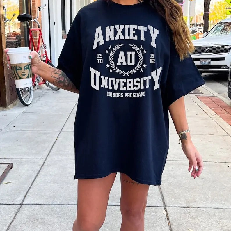 Anxiety University College Overstimulated Mental - Adult & Kids T-Shirts, Sweatshirts & Hoodies apparel design preview 1