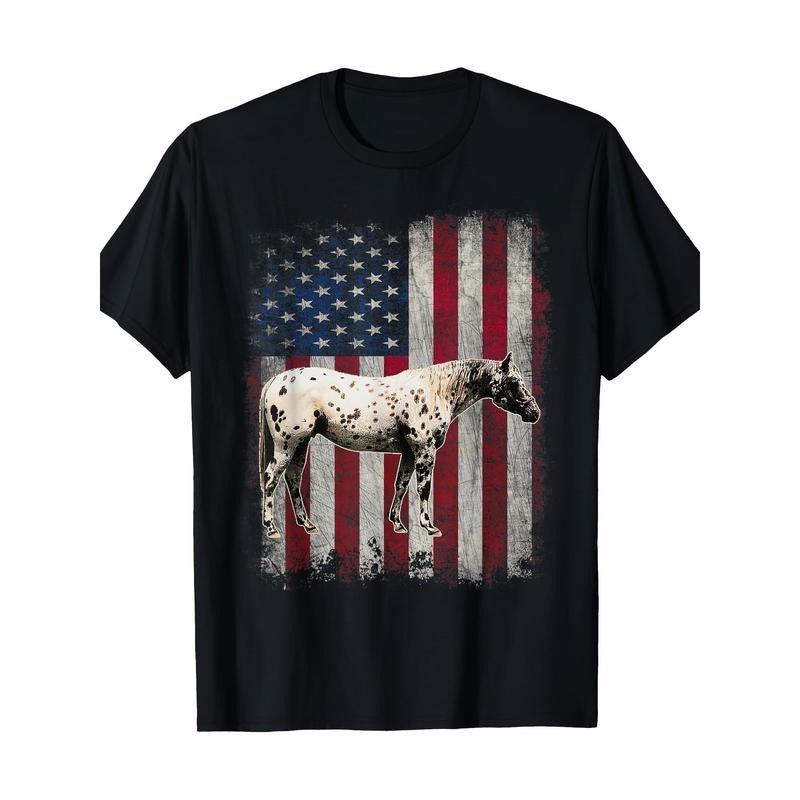 Appaloosa Horse Patriotic American Flag Vintage - Adult & Kids T-Shirts, Sweatshirts & Hoodies apparel design preview 1