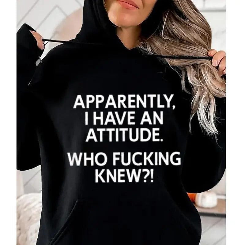 Apparently I Have Attitude Who Knew Funny Casual - Adult & Kids T-Shirts, Sweatshirts & Hoodies apparel design preview 1