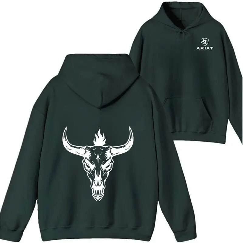 Ariat Bold Skull Flames Casual Outdoor Adventures - Adult & Kids T-Shirts, Sweatshirts & Hoodies apparel design preview 1