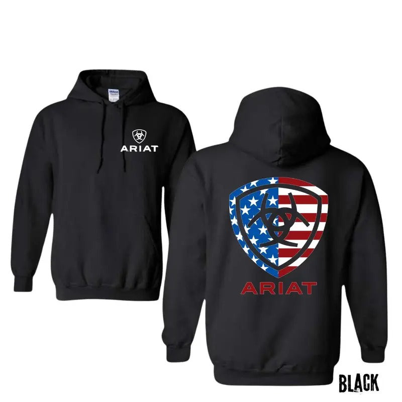 Ariat American Flag Emblem Patriotic Outdoor - Adult & Kids T-Shirts, Sweatshirts & Hoodies apparel design preview 1