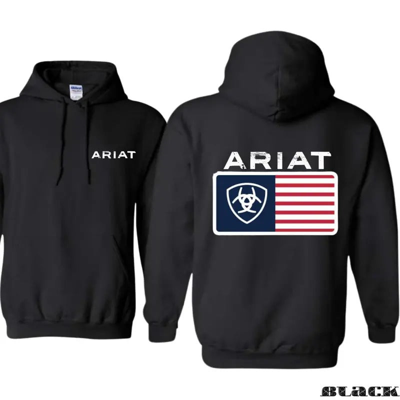 Ariat Distinctive American Flag Logo Suitable Outdoor - Adult & Kids T-Shirts, Sweatshirts & Hoodies apparel design preview 1