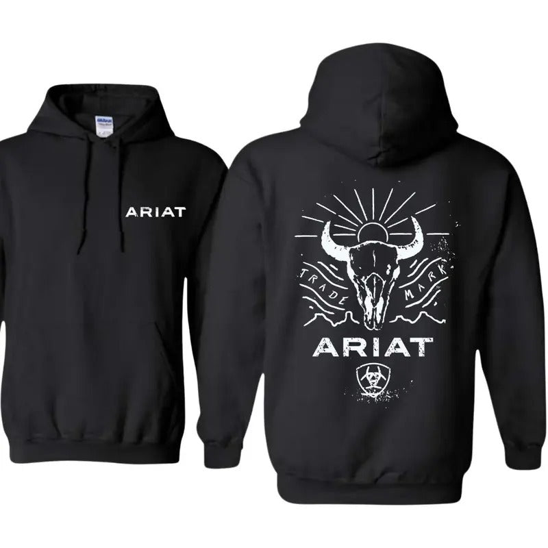 Ariat Wild Bull Skull Sun Logo Outdoor Activities - Adult & Kids T-Shirts, Sweatshirts & Hoodies apparel design preview 1