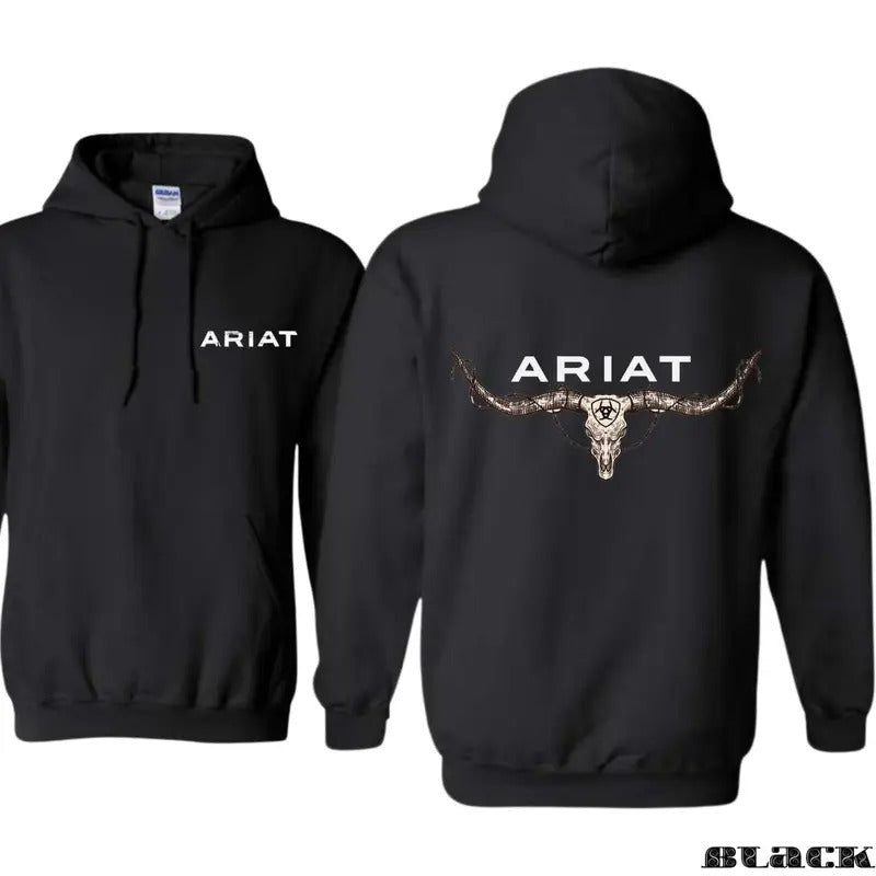 Ariat Longhorn Bull Skull Western Outdoor Activities - Adult & Kids T-Shirts, Sweatshirts & Hoodies apparel design preview 1