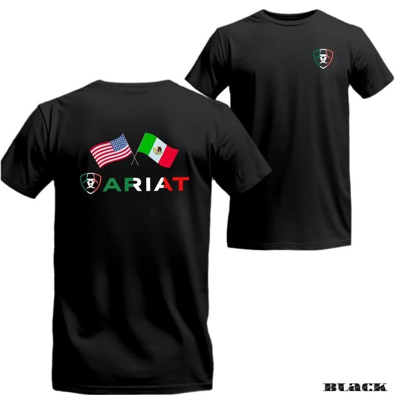 Ariat Western Show Pride USA Mexico Flags This - Adult & Kids T-Shirts, Sweatshirts & Hoodies apparel design preview 1