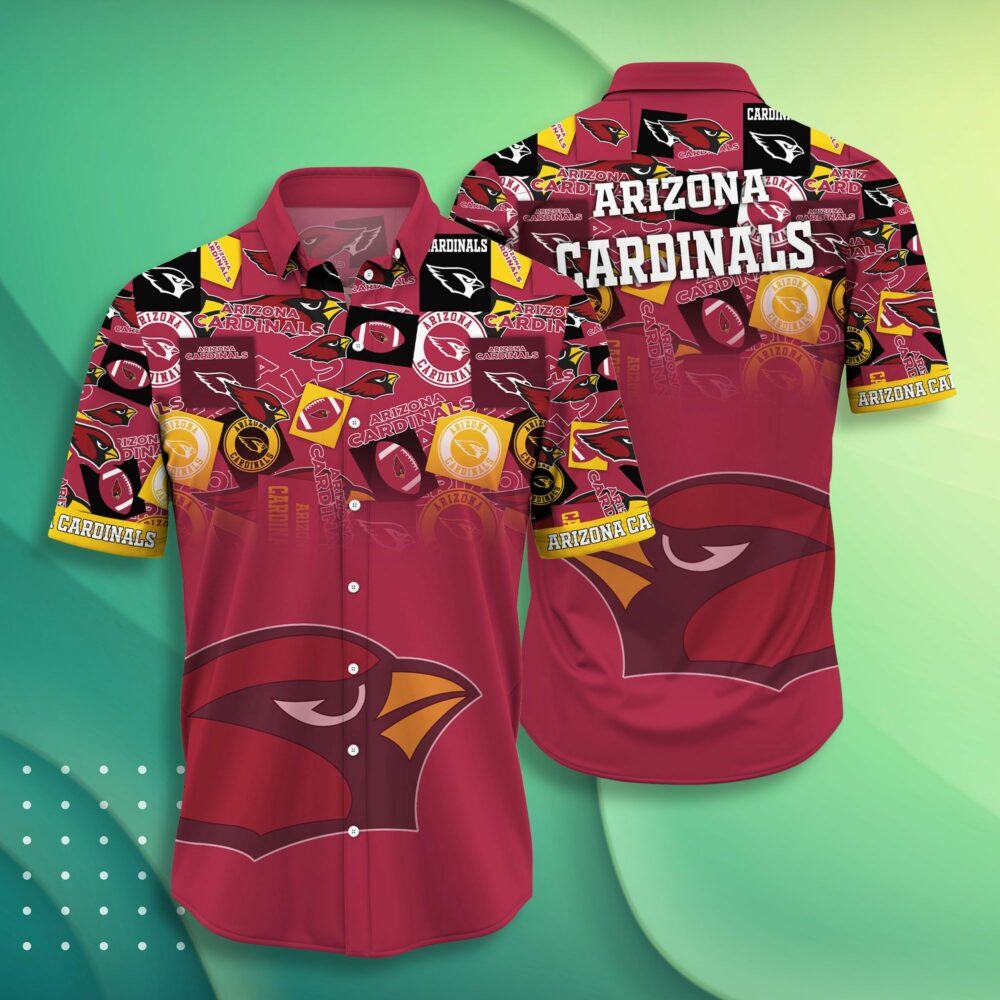 Arizona Cardinals Hawaiian Iconic Collage Design - Adult & Kids T-Shirts, Sweatshirts & Hoodies apparel design preview 1