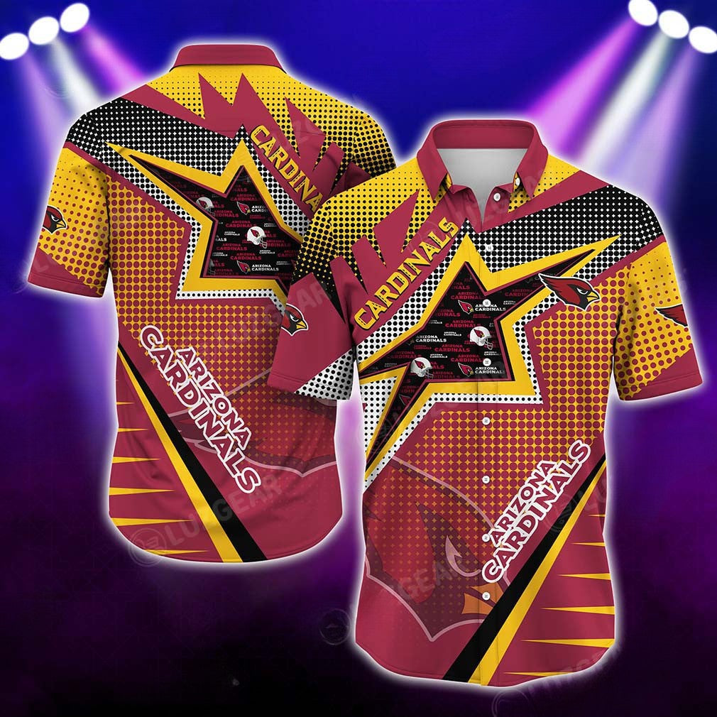 Arizona Cardinals Retro Starburst Hawaiian 264624 - Adult & Kids T-Shirts, Sweatshirts & Hoodies apparel design preview 1