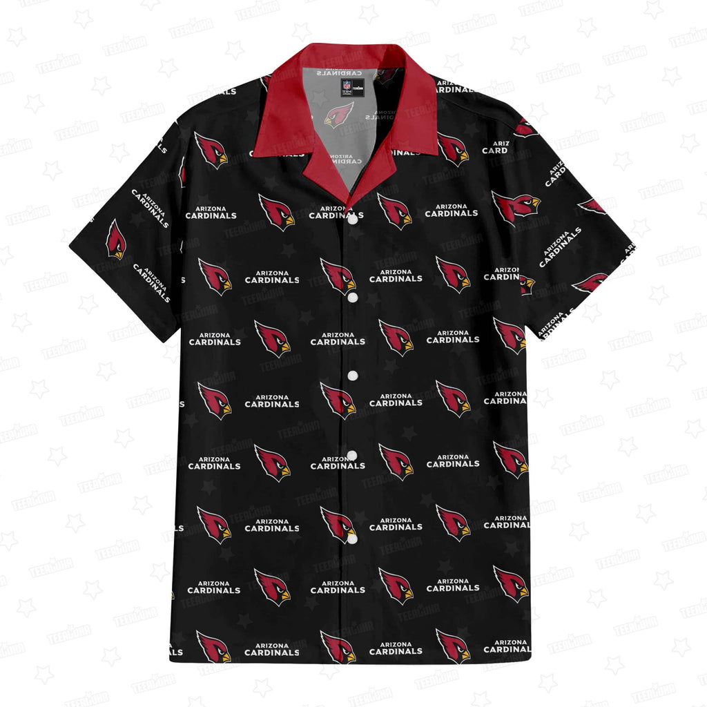 Arizona Cardinals Hawaiian with Seamless Logo Design - Adult & Kids T-Shirts, Sweatshirts & Hoodies apparel design preview 1