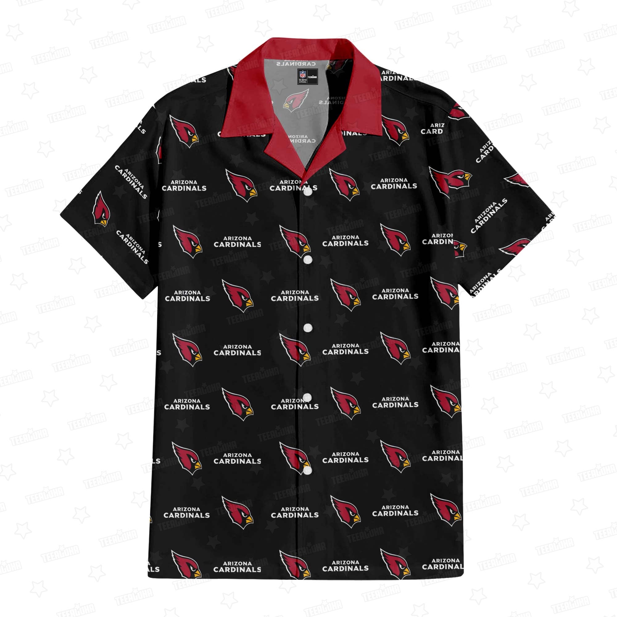 Arizona Cardinals Hawaiian with Seamless Logo Design - Adult & Kids T-Shirts, Sweatshirts & Hoodies apparel design preview 1